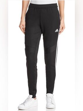 adidas Tiro 19 Black Jogger Pants with White Side Stripes